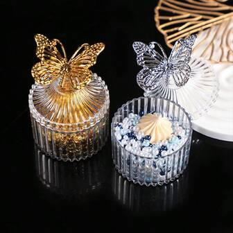 12 cajas de caramelos transparentes, cajas de regalo con forma de mariposa chapadas en metal, reutilizables, adecuadas para bodas, fiestas, reuniones, decoración de mesa y otros eventos como cajas de exhibición para regalos y envasado de caramelos