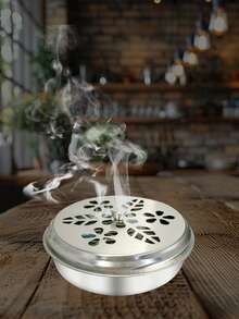 Flame Resistant Mosquito Incense Box, Household Stainless Steel Mosquito Incense Plate With Lid, Mosquito Removal Box, Mosquito Incense Stand, Creative Ash Tray, Mosquito Inc Sheet