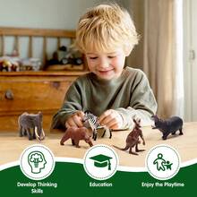 12/21-Piece Random Wildlife Scene Toy Set Includes 8 Random Wildlife Models (Giraffe/Lion Etc.), Scene Accessories (Trees/Rocks/Eggs), Storage Box. Can Be Used To Build Wildlife Habitats, Engage In Role Play, Learn About Animal Species, And Develop Imagination And Cognitive Skills. Suitable For Boys And Girls Aged 3 And Above. Ideal For Birthday/Children's Day/Nature Education-Themed Gifts - Multicolor - View 1
