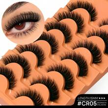 GROINNEYA 7 Pairs Cat Eye Lashes Spiked Criss-Cross Faux Mink Eyelashes Natural Look Soft Full Strip Lashes Luxury Volume Fake Eyelashes Mange Eyelashes Applicable To Dating Scenarios - Cat Eye Lashes - View 14