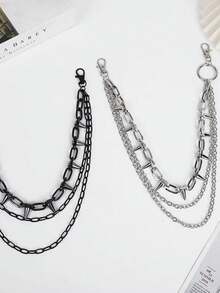 1 Piece, Hip-Hop Punk Star-Shaped Pendant Waist Chain, Street Fashion Metal Chain, Unique Butterfly-Shaped Pants Chain, Street Dance Denim Waist Chain, Fashionable And Versatile Metal Pants Accessory - Multicolor - View 8