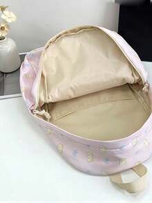 Customized Name Back To School Casual Campus Style Backpack, Thick & Durable, Large Capacity Anti-Theft Design, Multi-Compartment, Suitable For School, Travel, Commute - Multicolor - View 10