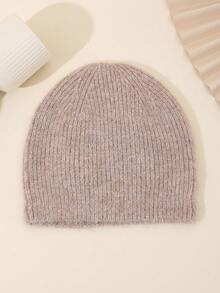 1顶纯色金属装饰花卉图案休闲羊毛混纺柔软针织帽，复古粗线质感，柔软蓬松，适合作为礼物和日常佩戴，秋冬季款 - 小尺碼純色款 - 查看 20