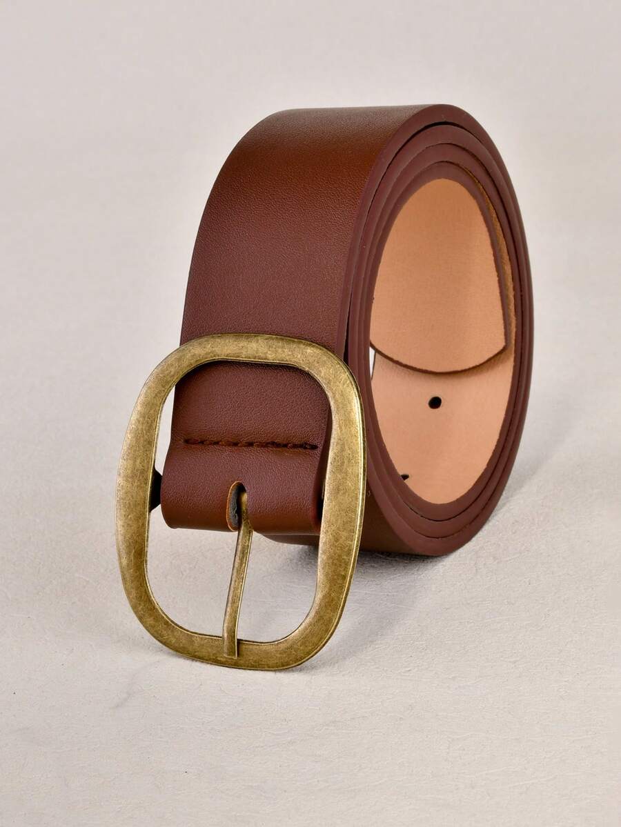 1pc Women's Fashionable, Versatile, Casual Belt - Coffee Brown - View 1