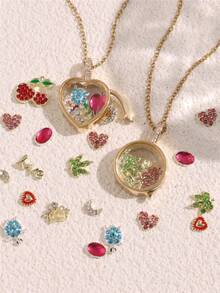 Dây chuyền ảnh tự làm hình trái tim trong suốt, có thể kết hợp tự do với các phụ kiện nhỏ ý nghĩa, phù hợp cho nữ (Không bao gồm hộp). - Nhiều màu - Xem 6