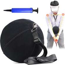 Golf Training Aid, Smart Ball For Golf Swing Trainer, Inflatable & Portable Golf Training Equipment For Straight Arm, Indoor Golf Practice Tools To Correct Posture - Amend Chicken Wing For Beginners - 1 - 查看 8