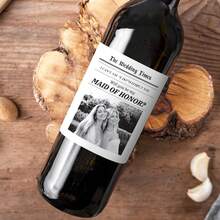 1-32 etiquetas personalizadas para vino, pegatinas de vinilo impermeables con fotos personalizadas, impresión clara, etiqueta perfecta para boda, aniversario, despedida de soltera, compromiso, ideal para parejas, amantes, amigos, regalo para dama de honor, etiquetas personalizadas para botellas de vino - rectángulo - Ver 5