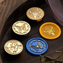 1 đầu đóng dấu sáp kiểu Gothic, đầu đóng dấu bằng đồng thau nguyên khối có thể tháo rời, dụng cụ đóng dấu sáp kiểu cổ điển tối màu dùng để gói quà, làm thiệp chúc mừng, niêm phong phong bì. - Nhiều kích cỡ - Xem 7