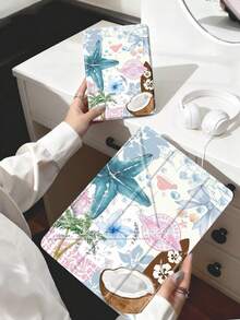 椰子、棕榈树、芙蓉花图案保护套，兼容 iPad (A16) 第 11 代 11 英寸 (2025)、Apple iPad Air 11 (2025)、iPad 第 10 代 10.9 英寸 (2022)，带 Apple Pencil 插槽、三折支架、自动唤醒/睡眠功能，是返校、情人节、节日送礼佳品。 - 彩色 - 查看 9