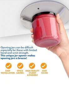 1pc Round Bottle Opener, Multifunctional Plastic Jar Opener For Kitchen Cabinet, Advanced Lid Gripper And Bottle Opener Suitable For Weak Grip And Elderly