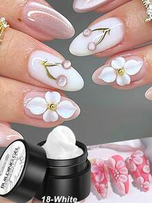Gel tạo hình móng 3D không dính - 5g Gel acrylic trong suốt bóng ngọc trai, thích hợp cho việc tự làm móng nghệ thuật, nối móng, thiết kế hoa 3D, trang trí móng kiểu Hàn Quốc/Nhật Bản - Bao gồm cọ tạo hình silicon, bộ dụng cụ làm móng - Vật tư cho tiệm nail. (4/2/1 cái) Móng - Nhiều màu - Xem 5