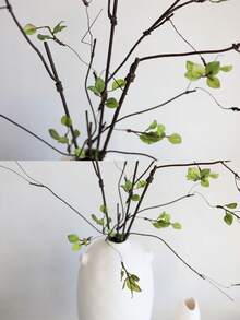 1支人造榕树枝，仿真桉树枝，47.2英寸仿真绿植枝，触感逼真，适用于办公室、家居、婚礼等场合的花瓶填充装饰 - 彩色 - 查看 12