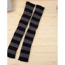 Harajuku Japanese Lolita Leg Warmers Gothic Knit Long Socks Leggings Gaiters Knee Goth Winter Cuff Ankle Heap Sock,36091786 - Màu xanh bụi bặm - Xem 5