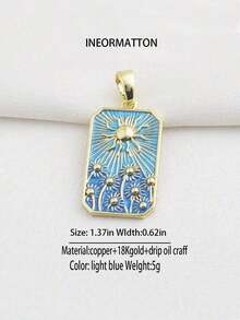 1pc Tarot Card, Palm, Sun, Heart, Devil's Eye, Snake Enamel 18K Gold DIY Pendant Charm For Bracelet, Necklace, Keychain, Jewelry Making, Accessories, Amulet, Phone Charm, Bag Decoration, Craft, Display, Earrings, Necklace, Keychain, Jewelry, Chat, Women's Accessories, Evil, Jewelry Maker, Women's Keychain - Multicolor - View 3