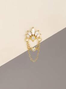 SereneSpark 1件/1对 心形星星月亮925纯银耳环 女士18K镀金耳夹耳钉 耳廓耳软骨平底耳环 日常佩戴 婚礼派对 订婚 圣诞节礼物 精致珠宝 - 金色 - 查看 2