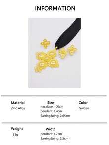 14K镀金十字架式新娘首饰套装，包含项链、吊坠、耳环和戒指，适合女性佩戴，可作为结婚礼物送给妻子。