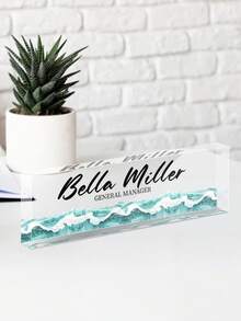1pc Customized Acrylic Desk Name Plate, Customizable Text, 20 Styles, Personalized Employee Appreciation Gift - Acrylic Desk Name Plate Customization - Gift For Teachers, Colleagues, Nurses, Managers - Multicolor - View 22