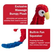 Pink Flamingo & Red Parrot Shaped Dog Chew Doll, Plush Squeaky Doll For Pet Dogs & Cats, Self-Entertainment - Multicolor - View 6