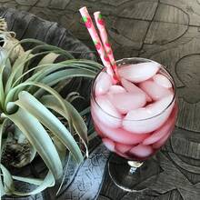 200pcs Cute Strawberry Print Paper Straws, Colorful Disposable Paper Straws, Suitable For Party, Valentine's Day, Mother's Day, Wedding Decoration - Pink - View 6