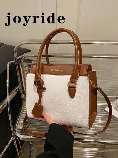 韩版简约拼布手提包女新款夏季复古时尚大容量斜挎包妈妈包