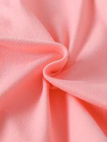 女婴时尚卡通女孩团体印花短袖上衣和星星印花裤子套装，春夏款 - 粉色 - 查看 10