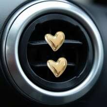 4pcs Gold & Silver Heart-Shaped Air Vent Clips, Cute Car Accessories, No Fragrance - For Decoration Only. Fashionable Design | Lightweight Metal Coated Heart Decor, Colorful Car Accessories, Punk Style Car Accessories - one-size - View 6