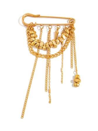 1pc Fashion Chain Tassel Brooch, Street Style Decorative Pendant Brooch, Can Decorate Tops, Pants, Shoes, Bags, Fashionable Accessory, Great Gift Idea