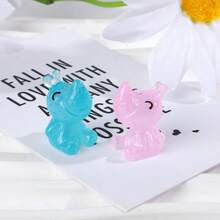 10/25/50pcs Glow In The Dark Mini Rhinoceros Figurines - DIY Resin Crafts For Fairy Garden, Aquarium And Home Decor - Multicolor - View 5