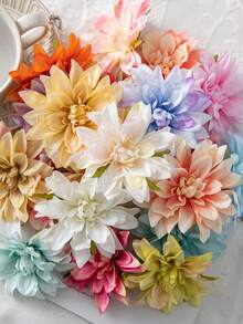 5 Stück künstliche Dahlien, Fake Blumen, Fake Pflanzen für Raumdekoration, Herbstdekoration, Gartenmittelpunkt-Dekoration, Party, Geschenk, Braut-Armblumen, Erntedankfest-Dekoration, Hochzeitsdekoration, DIY Blumenwand-Hintergrunddekorationszubehör, Vordertür-Gartendekoration Valentinstag Geschenk - Verschiedenfarbig - Übersicht 4