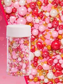 Edible Valentine's Day Decoration Baking Supplies, Heart Shapes, Rose-Shaped Candy Sprinkles, Cupcake Decorations, Cookies, Doughnuts, Ice Cream And Dessert Decorations, Weddings, Birthday Parties, Valentine's Day And Christmas Decorations - Multicolor - View 11