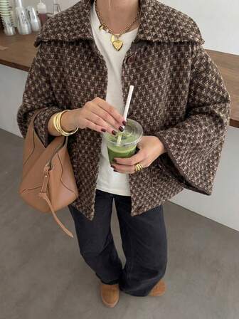 Women's Loose Fit Casual Long Sleeve Knit Cardigan, Fashionable European Style, Versatile For Autumn/Winter