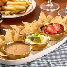 1/3/5Set Golden Sauce Bowl And Spoon Set Durable Board Accessories Stainless Steel Sauce Bowls Sushi Dipping Bowls Appetizer Bowls Espresso Spoons Great Gift For Housewarming/Wedding/Mother'S Day, Sauce Bowl, Bras Bowl, Sauce Bowl For Party, Platter Accessory, Ganjangbowl, Dipping Bowl, Small Bowl, Kitchen Accessory, Serving Dish, Tableware - Gold Version - View 7