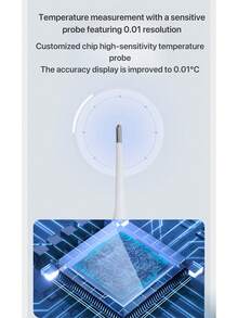 家用大屏幕高精度电子体温计，柔软探头可用于腋下和口腔，并具有背光功能。