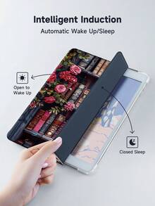 Ayotu Rose Bookshelf Pattern Tablet Protective Case/Kindle E-Reader Protective Case Compatible With IPad 10th Generation, IPad 10.2/Mini 6/Mini 7/9.7 Inches, Compatible With Samsung Galaxy Tab A9 Plus, Kindle (11th Generation -2024 Release) (6 Inches), Kindle Paperwhite 12th Generation (2024 Release). The Perfect Christmas And Birthday Gift, A Cute Girl Tablet Case. - Multicolor - View 5