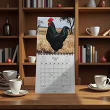 2026年大公鸡趣味公鸡日历 | 加厚纸张，双面螺旋印刷，动物爱好者搞笑礼物，奇趣生日礼物，怪异挂历，每日计划本 - 彩色 - 查看 4