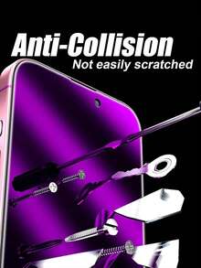 3pcs Anti-Spy Tempered Glass Screen Protector, Purple, Blue Light Blocking, Privacy Protection, Anti-Fingerprint, Water-Resistant, Compatible With IPhone 11/12/13/14 Pro Max, 15 Pro Max, 16/16 Plus/16 Pro/16 Pro Max/16e, 17/17 Air/17 Pro/17 Pro Max Screen Protection Essentials, Applicable To Daily Shield, Office, Home Daily Shield Office Home Phone Screen Protector Phone Accessories Privacy Screen Protector Waterproof Shockproof Anti-Fall Scratch Resistant - Purple - View 3