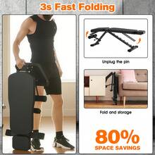 Advwin Adjustable Weight Bench, Foldable Workout Bench With 7 Backrest & 4 Seat & 3 Footrest Positions, 300KG Weight Capacity For Strength Training - Black - View 6