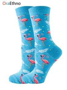 1 par de calentadores de pierna hasta la pantorrilla con tema de mascotas lindas a nivel mundial, unisex con patrones de jirafa, koala y panda, adorables calentadores de pierna casuales, gran regalo para entusiastas de la vida silvestre