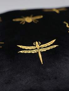 1 pièce/2 pièces Taie d'oreiller brodée d'insectes, housse de coussin, en velours, douce et confortable, 45 x 45 cm / 30 x 50 cm, convient pour le salon, la tête de lit de la chambre, excellente recommandation de cadeau - Noir - Voir 5