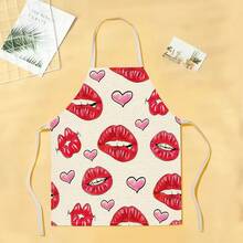 1件装美容工具图案围裙，创意趣味时尚印花围裙，家居清洁围裙，易清洗厨房烹饪围裙，创意家居围裙 - 彩色 - 查看 16