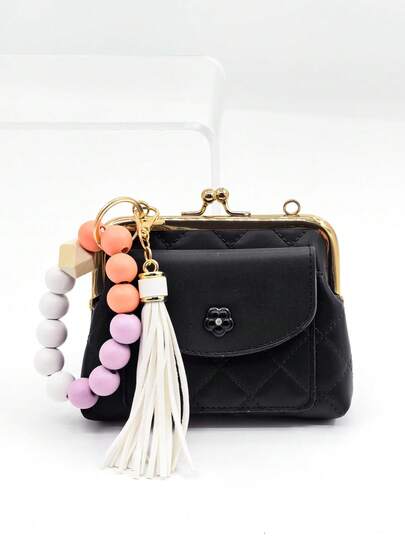 Detachable Strap Cute Beaded Coin Purse Multifunctional Shoulder Bag/Clutch