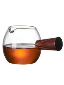 新款玻璃小奶壶，手工吹制玻璃奶杯，咖啡浓缩咖啡量杯，木柄小奶壶，奶杯 - 彩色 - 查看 10