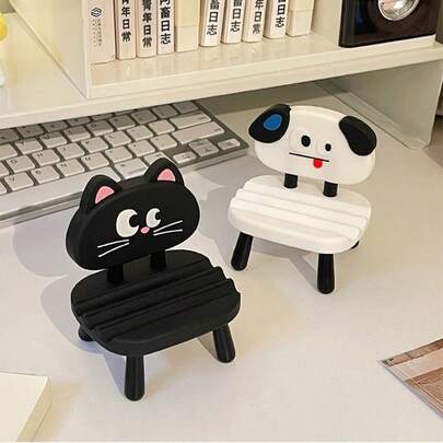 1 pieza Soporte de teléfono de escritorio lindo, accesorio de mesita de noche creativo, soporte de teléfono de gel suave, compañero de transmisión compatible con iPhone, teléfono Android, regalo para cumpleaños, familia, amigos, accesorios de teléfono para cumpleaños con gran capacidad de carga