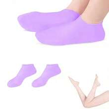 1 Pair Of Silicone Moisturizing Socks - High Elastic Aloe Soothing Anti Slip Gel Heel, Night Home Foot Care, Softening And Moisturizing, No Shoes To Wear, Soft Texture, Women's Moisturizing Anti Crack Sole Socks, For Dry Heels - Foot Care 1GPU - 藍色 - 查看 10