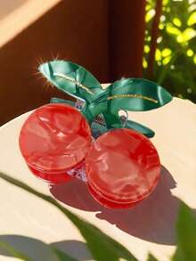 1 件/3 厘米、5 厘米、7 厘米可爱高品质醋酸纤维手工草莓和樱桃发夹秋冬爪夹发饰女士度假装