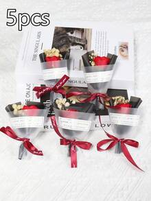 5pcs/1pc Set. Multi-Color Artificial Flower Bouquet, Artificial Rose Wrapping Paper, Everlasting Flowers. Can Be Used As Mother's Day, Valentine's Day, Wedding Souvenirs, And Home Party Table Decorations.