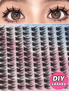 13 Rows, 156pcs Of Manga-Style Eyelash Clusters, D Curl Full-Volume Lashes, Suitable For Cosplay, Mixed Lengths 8-16mm, Perfect For DIY Use At Home. Natural-Looking False Eyelash Clusters, Eyelashes, Individual Lashes, And False Eyelashes. Dense And Curled Eyelash Clusters, Ideal For Everyday Use. - C - Xem 7