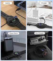 Adaptador de Cargador MoKo para Reloj Garmin 3Pack, Cable de Cargador USB C para Garmin Fenix 8/7/7X/7S/6, Forerunner 970/570/965/955/265/255/165/55, Vivoactive 5/4S, Venu 3S/2/SQ, Instinct, Epix, Negro - Morado-Gris - Ver 5