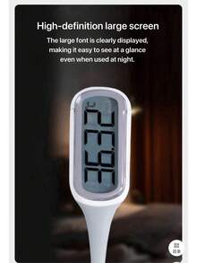 家用大屏幕高精度电子体温计，柔软探头可用于腋下和口腔，并具有背光功能。