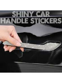 2pcs Shiny Sticker Compatible With Tesla Door Handle - White - View 4